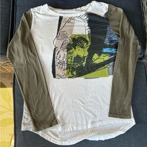 Andy Warhol Skull tee shirt 3/4 sleeves great graphics size large Clean